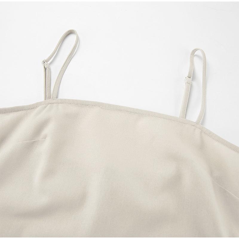 Elegant Cotton Lined Slip Dress Women Solid Color Tube Sleeveless Long Dresses Female 2025 Spring Summer Fashion Lady Beach Dress