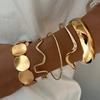 5 Stück Vintage Übertrieben Luxuriös Geometrisches Design Breites Metallarmband Armreif Set Für Frauen Mode Boho Tägliches Tragen Schmuck Geschenke