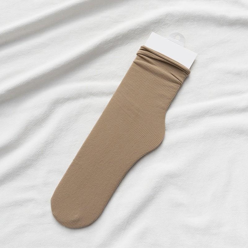 Female Spring and Summer Thin Solid Color All Kinds of Candy Color Breathable In The Cylinder Pile Socks