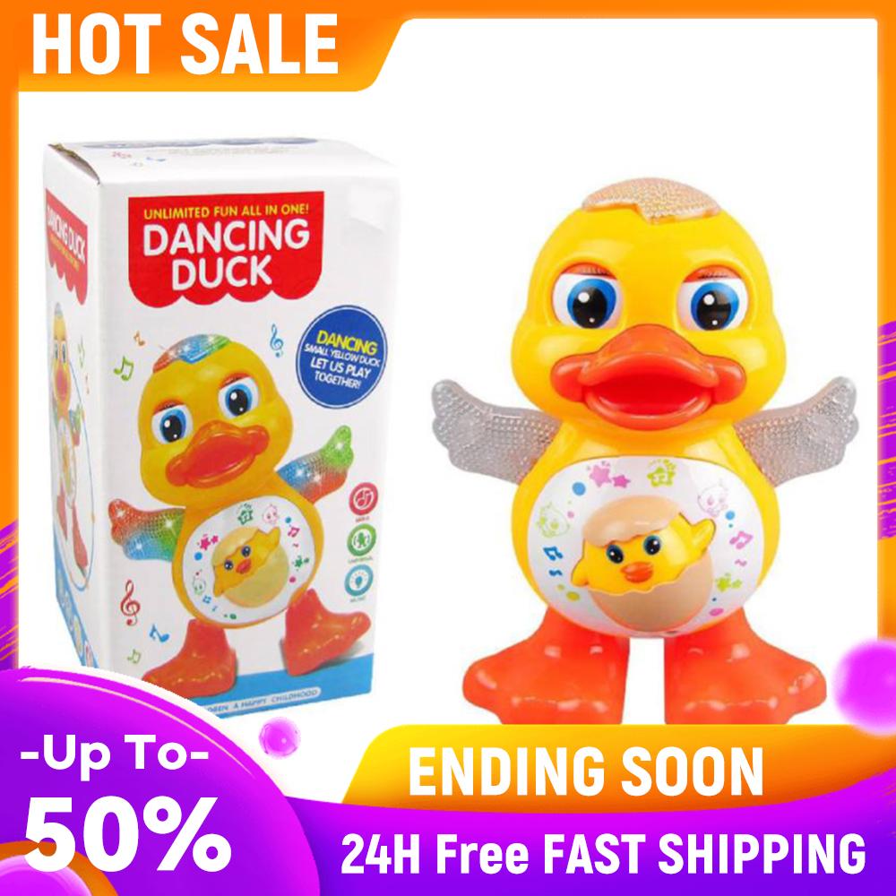 Electric Dancing Duck with Music and Lights Early Educational Toy Baby Musical Duck Toy Dancing Walking Yellow Duck Kids Gifts China Mainland