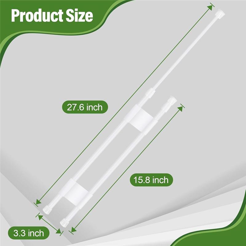A03F-Double Refrigerator Bars For RV-2 Pcs, Adjustable Tension Rods With Length Span Of 15.7 To 27.6 Inches