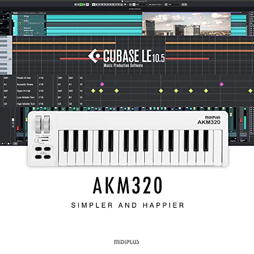 AKM320 (Weiß) MIDI-Keyboard-Controller mit Cubase LE, der klassischen DTM-Software