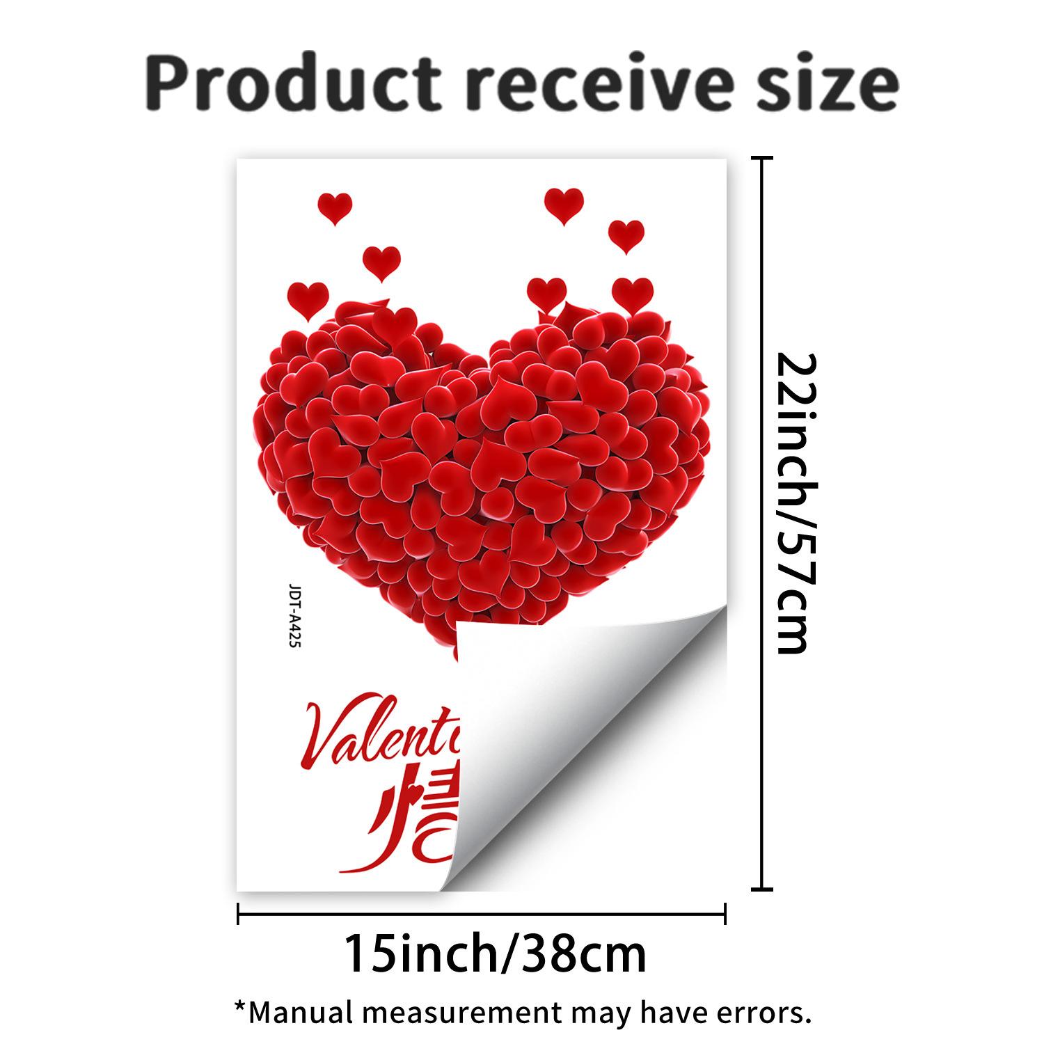 

З Днем святого Валентина! Наклейки-сердечка червоного кольору для віконного скла (статичні) JDT-A425