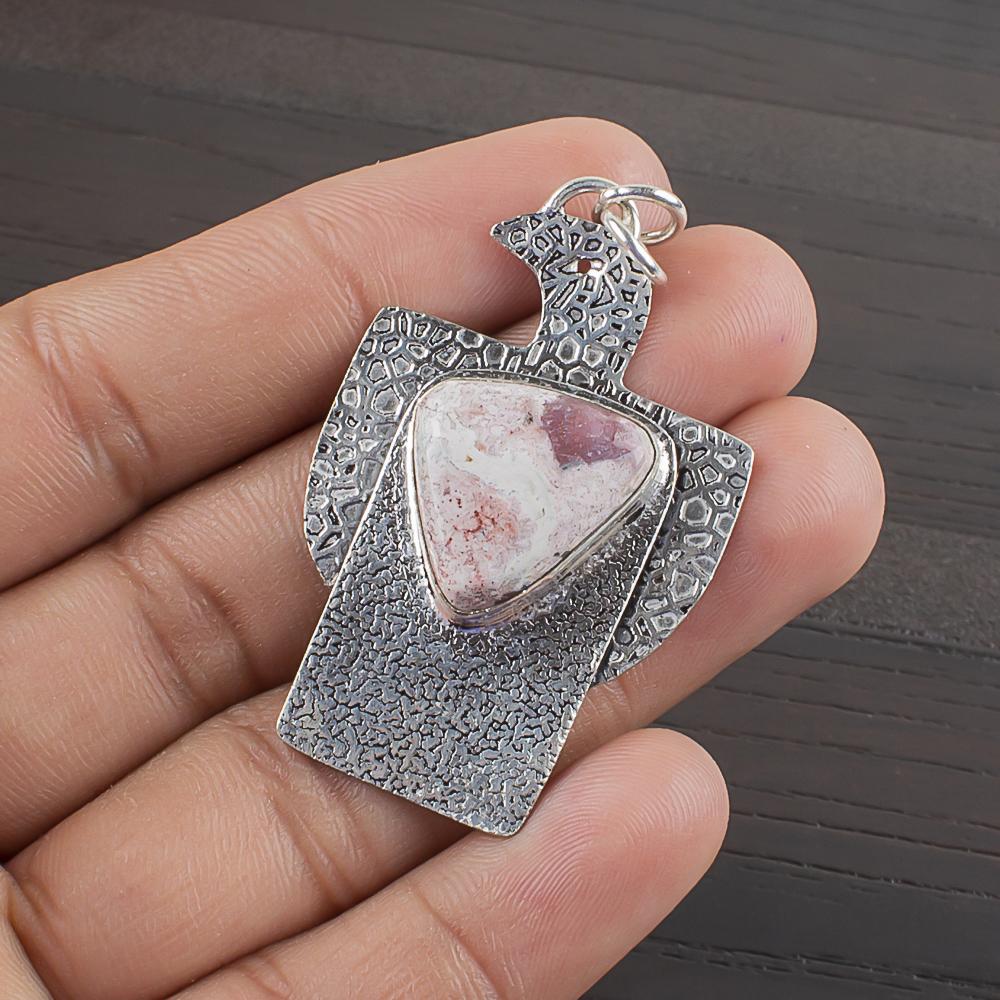 

Natural Scolocite Gemstone 925 Sterling Silver Jewelry Designer Pendant 1.88 AJP-2286