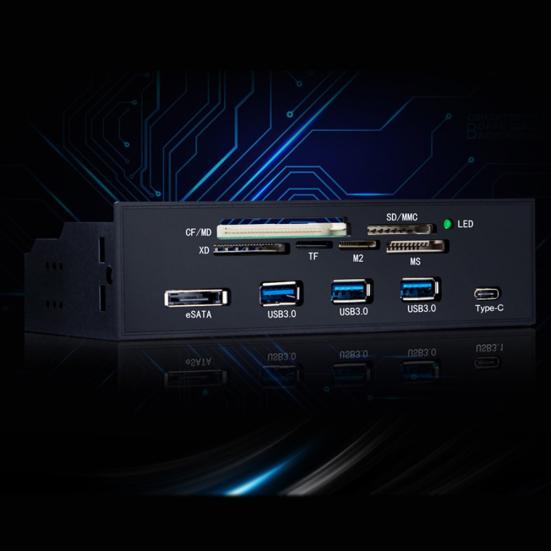 Multi-Port PC Front Panel Internal USB3.0 eSATA Type-C TF SD Card Reader Hub