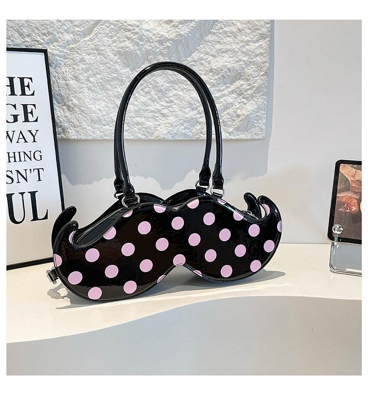 2025 Japanese Cute Polka Dot Irregular Handheld and Crossbody Beard Bag
