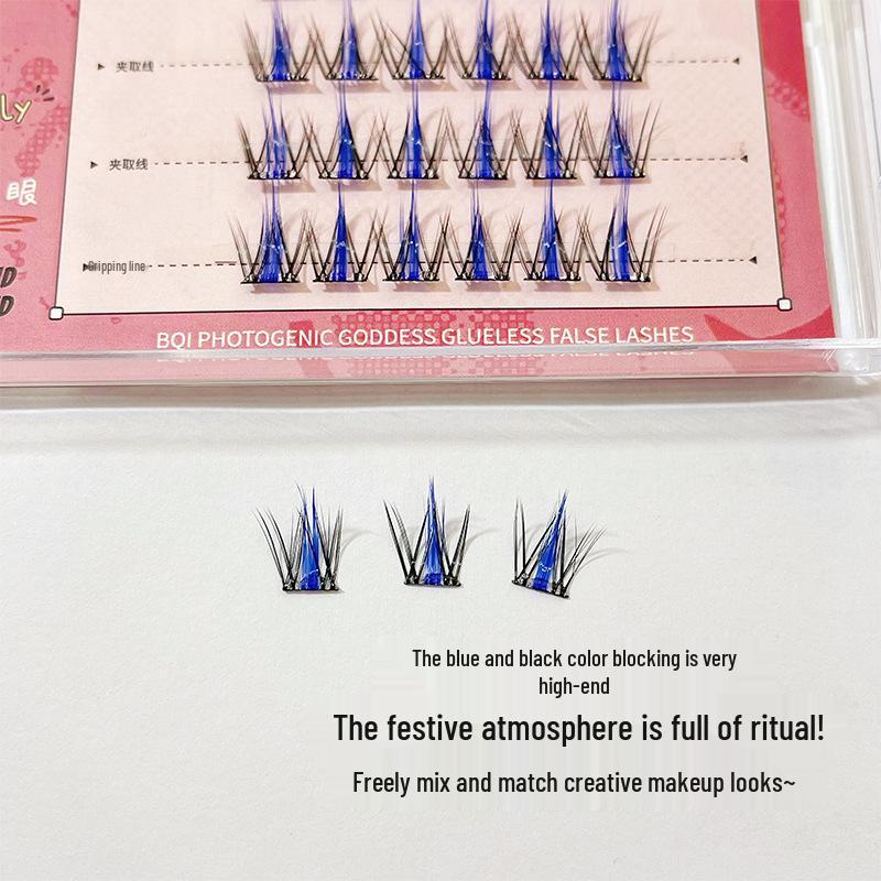BQI Photo Goddess Glue-Free Colored False Eyelashes for Festivals & Cosplay - Beauty Makeup Tools.