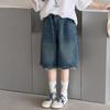 Girls' Summer Denim Shorts - 2026 New Style for Junior High Students, Casual, Loose, and Lightweight Five-Point Pants.