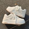 Women's Spring 2025 White Height-Increasing Sneakers - Versatile Chic Style for Wide-Leg Pants