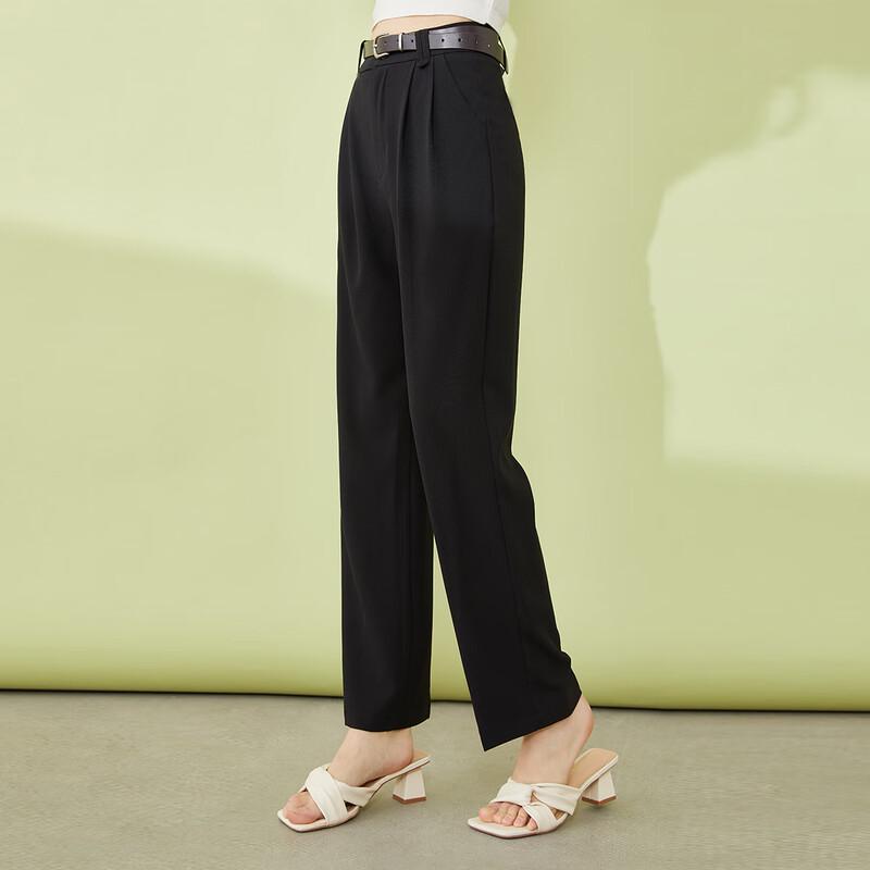 SheTu Women's Commuter High-Waist Cropped Casual Pants