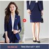 Women's Plus Size Wine Red Blazer Set - Elegant Formal Wear for Art Exams and Professional Hosting