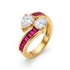 Ring - LUXENTER - Legin - 18-carat Yellow Gold Finish - Ruby Cubic Zirconia - Width 16.5 Mm