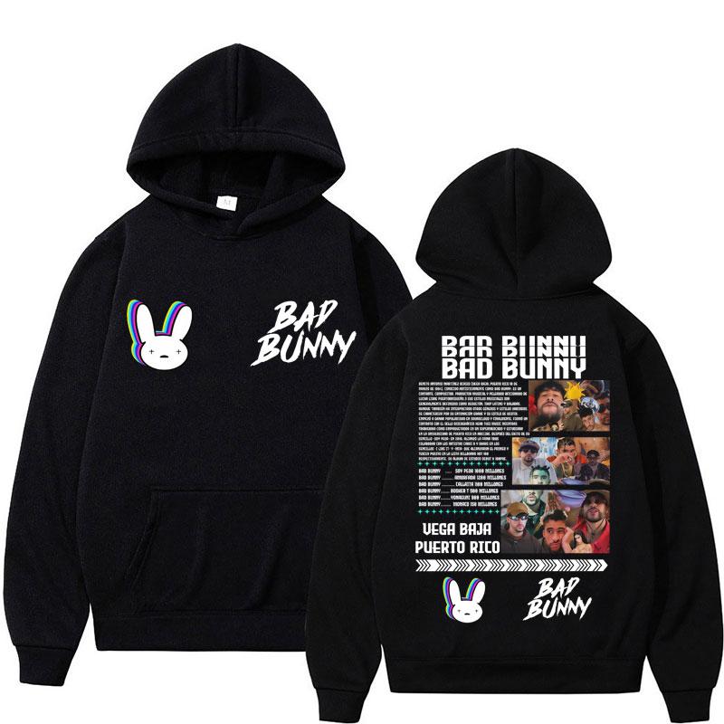 Rapper Bad Bunny Album Tour Hoodie Men Women Fashion Hoody Sweatshirt Fleece Oversized Casual Tracksuit Fans Gifts