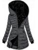Women's Hooded Long Sleeve Zipper Jacket with Velvet Lining (Winter, Mid-Length, Style 9988)