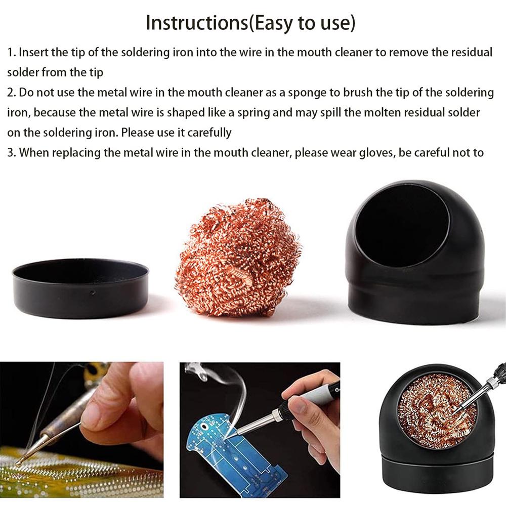 Soldering Iron Tip Cleaner Desoldering Cleaning Ball Tin Remover Soldering Iron Mesh Filter Welding Metal Wire Stand Steel Ball