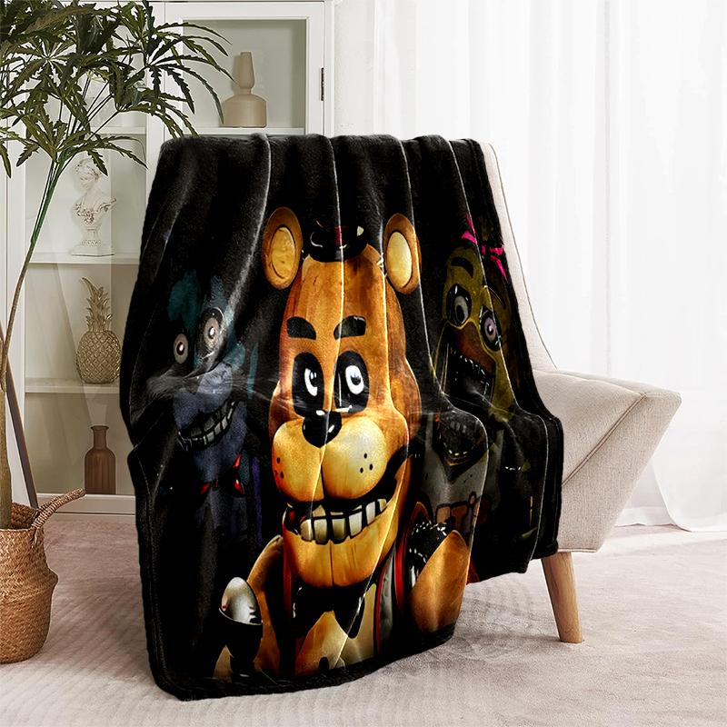 1pc Blanket Five Nights at Freddy's2 Print Design, Lightweight Blanket for Sofa, Bed- Soft &Warm, Gift for All Seasons like Christmas, Halloween