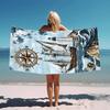 1pc Modern Style Nautical Ship Design Beach Towel, Large Summer Beach Blanket for Pool Parties, Swimming, Camping, Travel