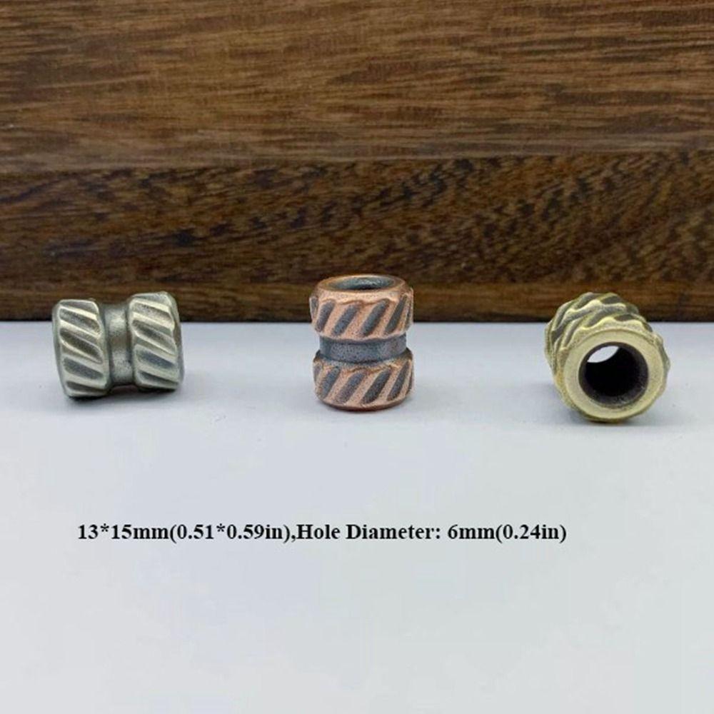 DIY Jewelry Accessories Retro Sculpture Bead Charms Brass Paracord Bead  EDC Outdoor Tool