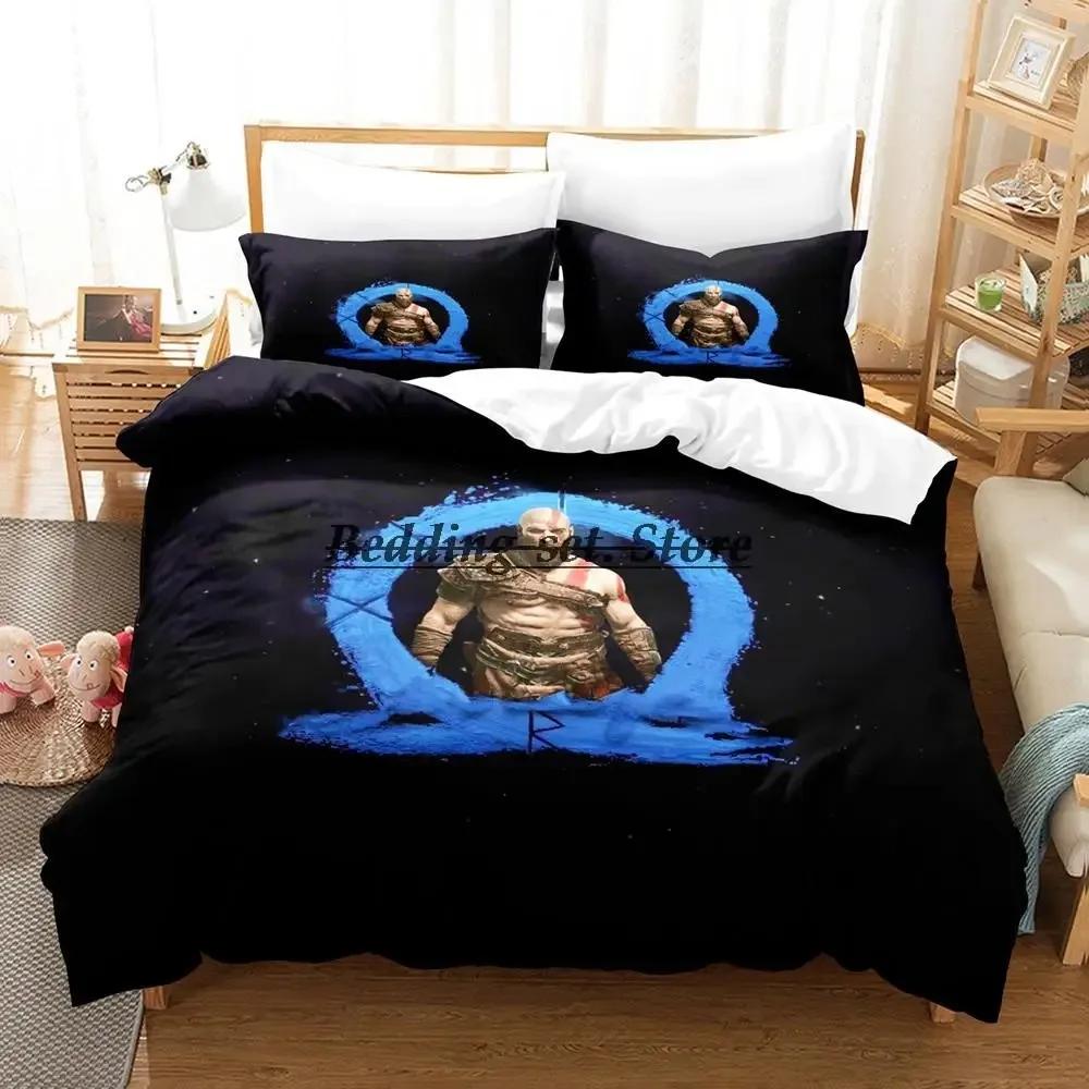 God Of War Bedding Set Single Twin Full Queen King Size Bed Set Aldult Kid Bedroom Duvetcover Sets Anime Bed Sheet Set