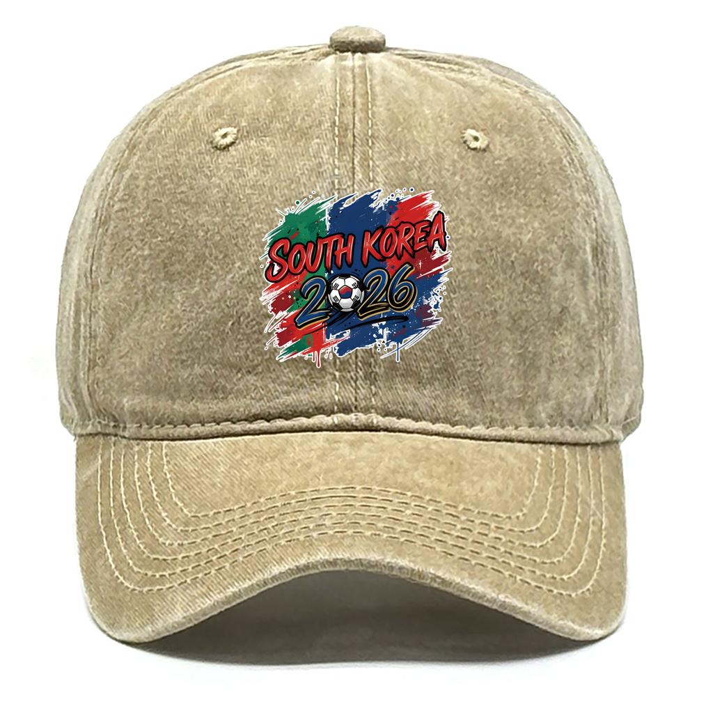 South Korea Flag Printed Baseball Hat Adjustable Sun Hat Unisex With Sweatband Trendy Lightweight Flat Cap For Street Style