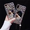 Luxury Full Diamond Suitable for Apple 17ProMax Mobile Phone Case Makeup Mirror 16 Flash Diamond Tassel 15 Premium 14 Protective Case