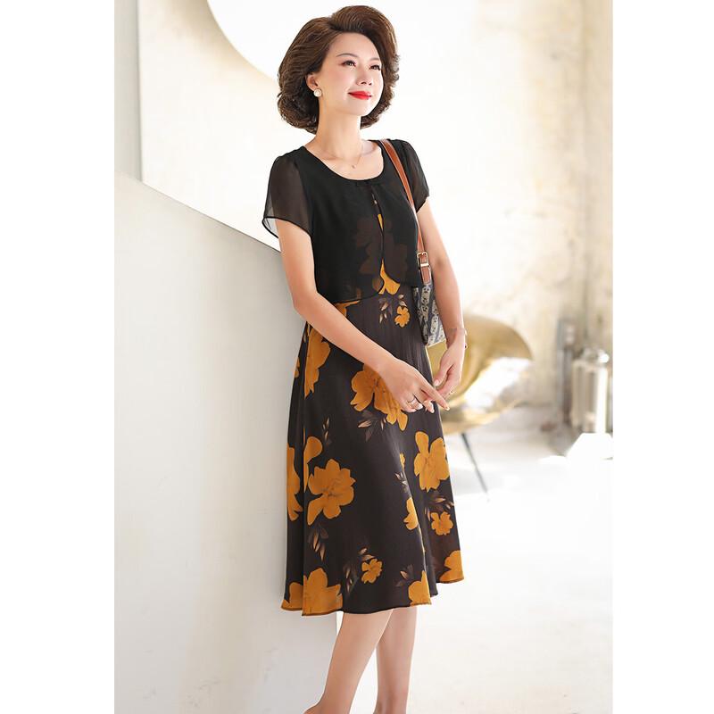 Jianhu Women s Floral Print Short-Sleeve Midi Dress XL
