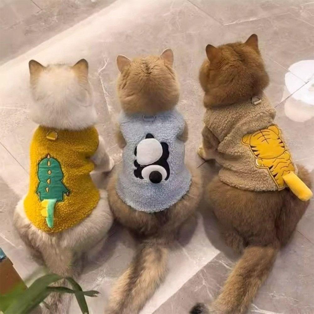 Pull Doux pour Chat Vêtements d'Animal de Compagnie en Peluche Veste Amusante pour Chien pour Chiot Chats