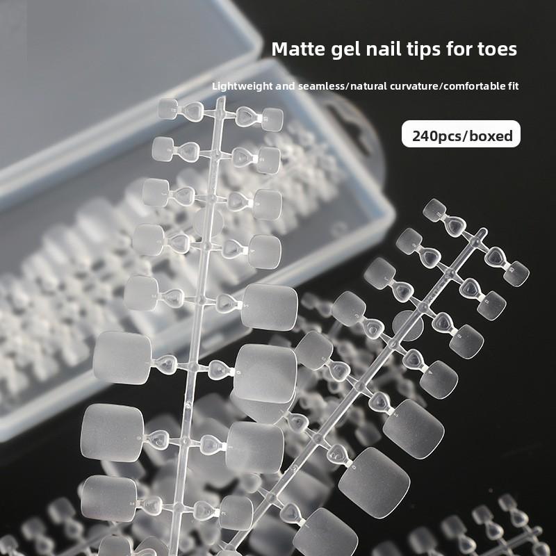 240Pcs Fake Toe Nail tips foot nail pieces non-marking matte false toe nails, fake nails, full toenails sticker