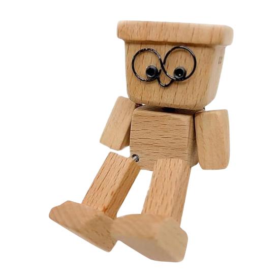 

1/2/3 шт. трясущаяся деревянная фигурка человечка, ручная работа, трясущиеся ножки, деревянная кукла, украшение для приборной панели автомобиля, настольный декор, орнамент C