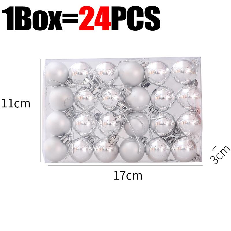 3cm Christmas Balls Gifts Xmas Tree Decorations Gift Hanging Pendants Bauble Party Wedding Plastic Ornament Balls Kids Toys