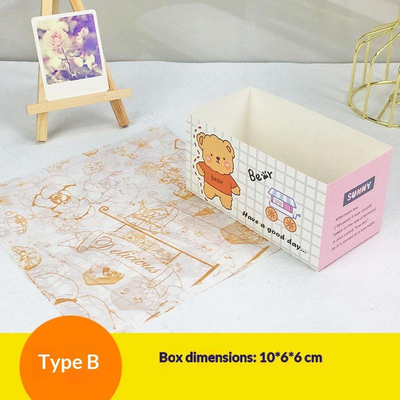 10Pcs Small Size Sandwich Wrapping Box Disposable Food Container Cake Toast Bread Hamburger Party Baking Supplies
