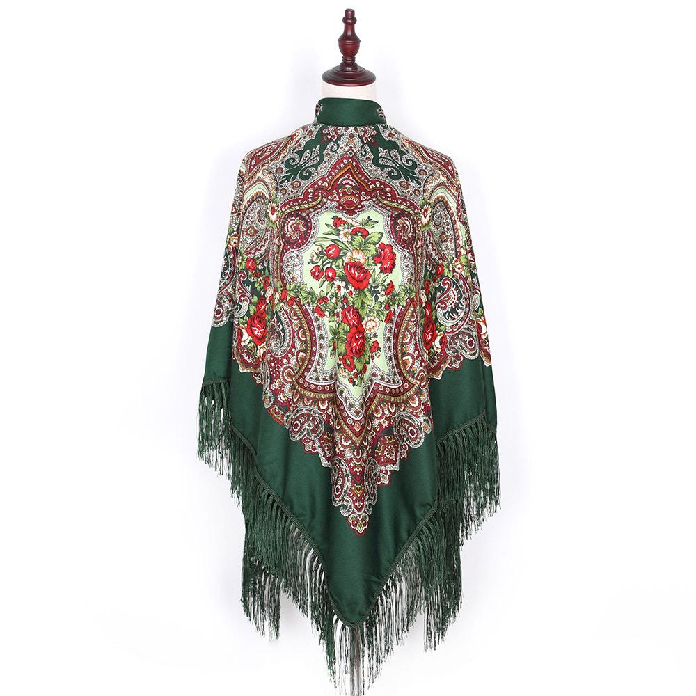 160*160Cm Women Russian Scarf Luxury Floral Print Scarves Wraps Big Size Handkerchief Babushka Bandana Beach Travel Shawls