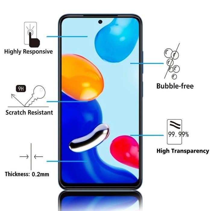 Schutzfolie - VCOMP - 2er-Pack - Gehärtetes Glas - Für Xiaomi Redmi Note 11/11S - Kratzfest