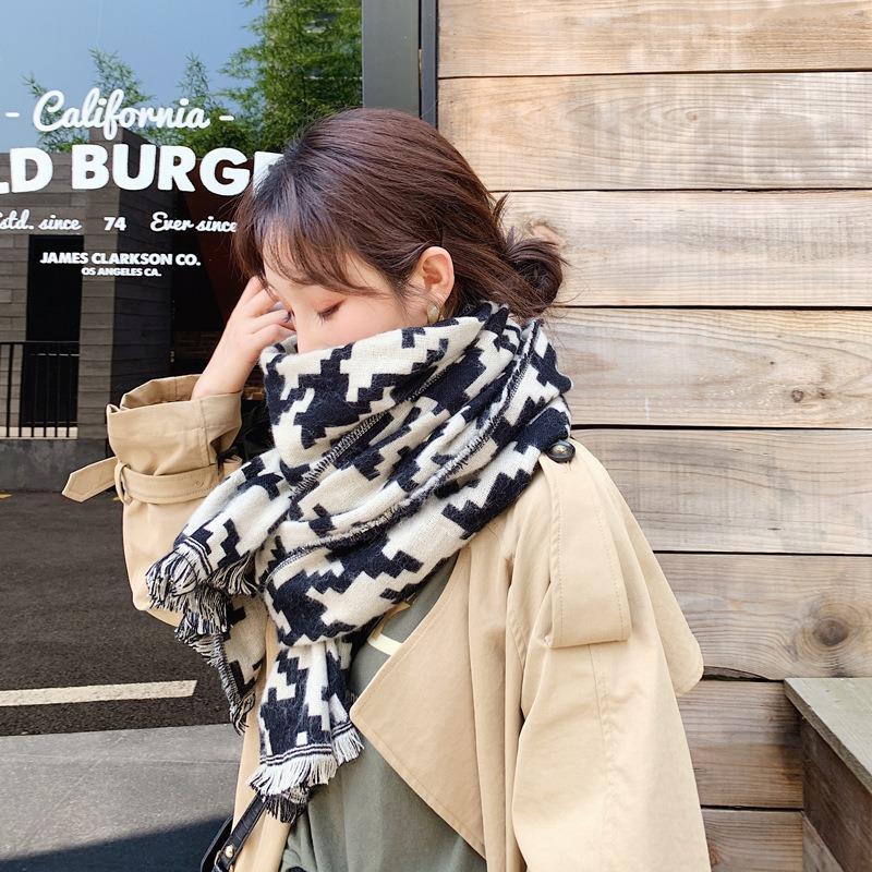 Winter Warm Sub Scarf Wind Autumn Winter Thickened Imitation Cashmere Cold Scarf Large Shawl Dual-purpose