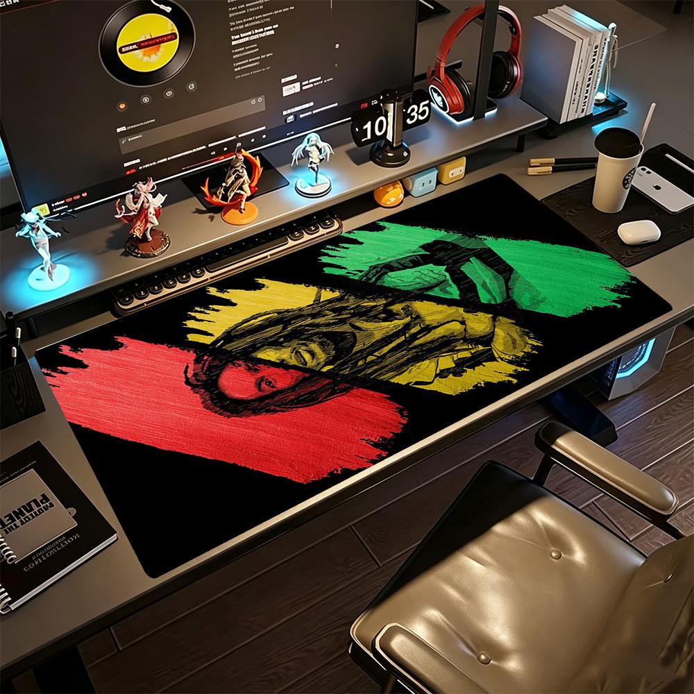 Bob Marley Large Mouse Pad Desk Mouse Pad Desktop Mouse Pad Non-Slip Rubber Bottom Office Desk Accessory
