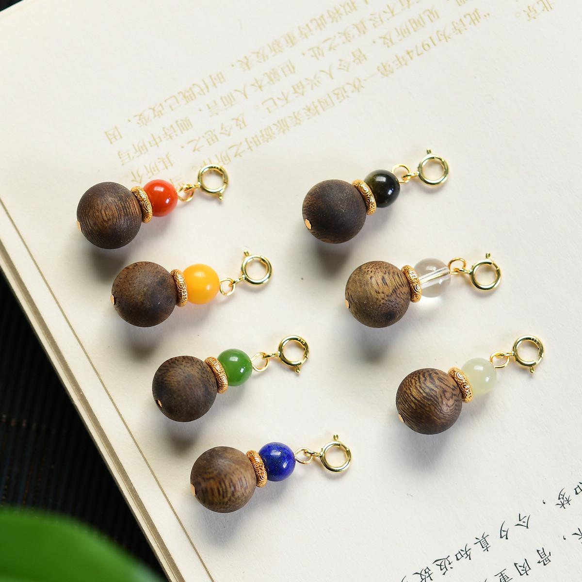 Натуральный агаровое дерево Иньгэ Зеленый Цинань Кулон – Весенняя застежка для сочетания с ожерельем Green Jadeite