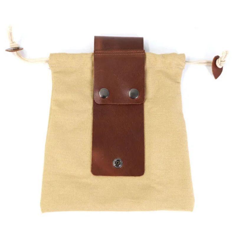 Leather Waxed Canvas Pouch Tote Garden Tools Bag In Water Proof Canvas Rolling Bag Foldable Belt Pack Portable Foraging Bag хаки