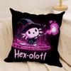 Cute Axolotl Cushion Cover Silky Short Plush Double-Sided Printed Pillow Case for Sofa All Seasons Home Decor Gift