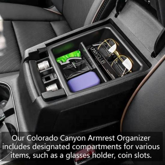 For 2023 2024 2025 Chevy Colorado Accessories Car Console Armrest Storage Box