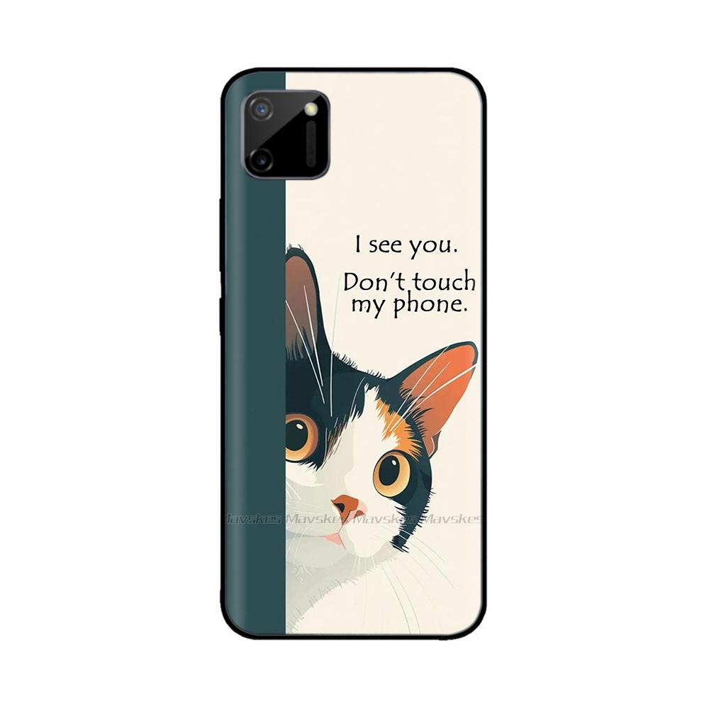 For Oppo Realme C11 RMX2185 Case Cover For Realme C11 2021 RMX3231 Flowers Soft Liquid Silicone Phone Shell for RealmeC11 Coque