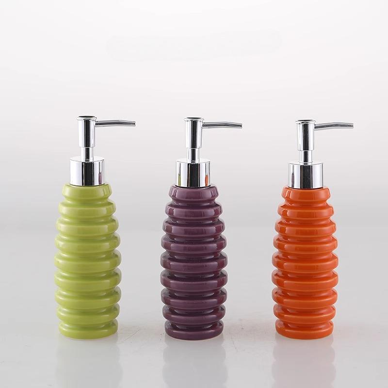 Modern Irregularly Shaped Ceramic Lotion Bottle for Hotel Bathroom Shampoo Dispensing Bottle Colorful Press-type Soap Dispenser