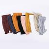 Children's Spring Summer Ribbed Flare Pants - Solid Color Elastic Casual Wear for Baby Girls and Toddlers
