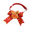 Festive Cartoon Collar with Cute Bow for Cats & Dogs - Silent Red Christmas Necklace Decoration