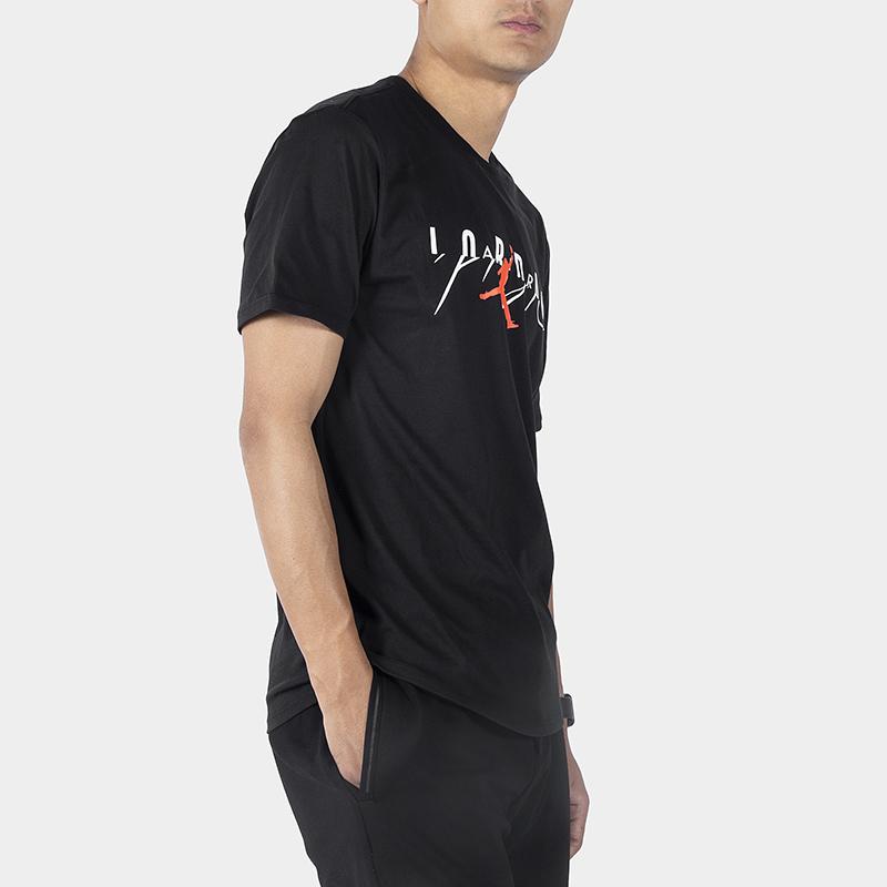 Jordan Casual Round Neck Letter Print Pullover Short Sleeve T-Shirt Men T-Shirts Black 916137-011