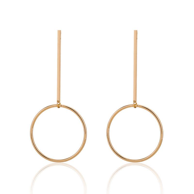And Gold Silver Geometric Hoop Earrings Fashionable Minimalist Alloy Jewelry Women For
