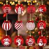 Packung mit 12 natürlichen Holz-Rotkugel-Weihnachtsbaumschmuck Hängedekoration für Baum Wand Feierparty Zubehör
