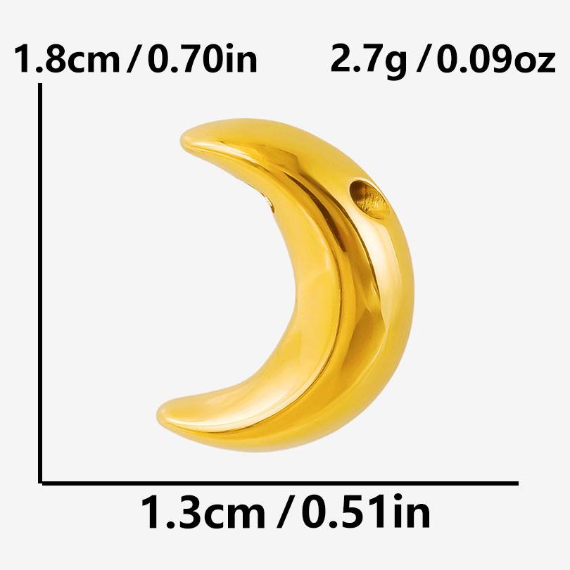 6/12pcs Big/Small Hole Star Heart Pea Real Gold Plated PVD No Fade Stainless Steel Beads For Jewelry Making Supplies Spacer Bead