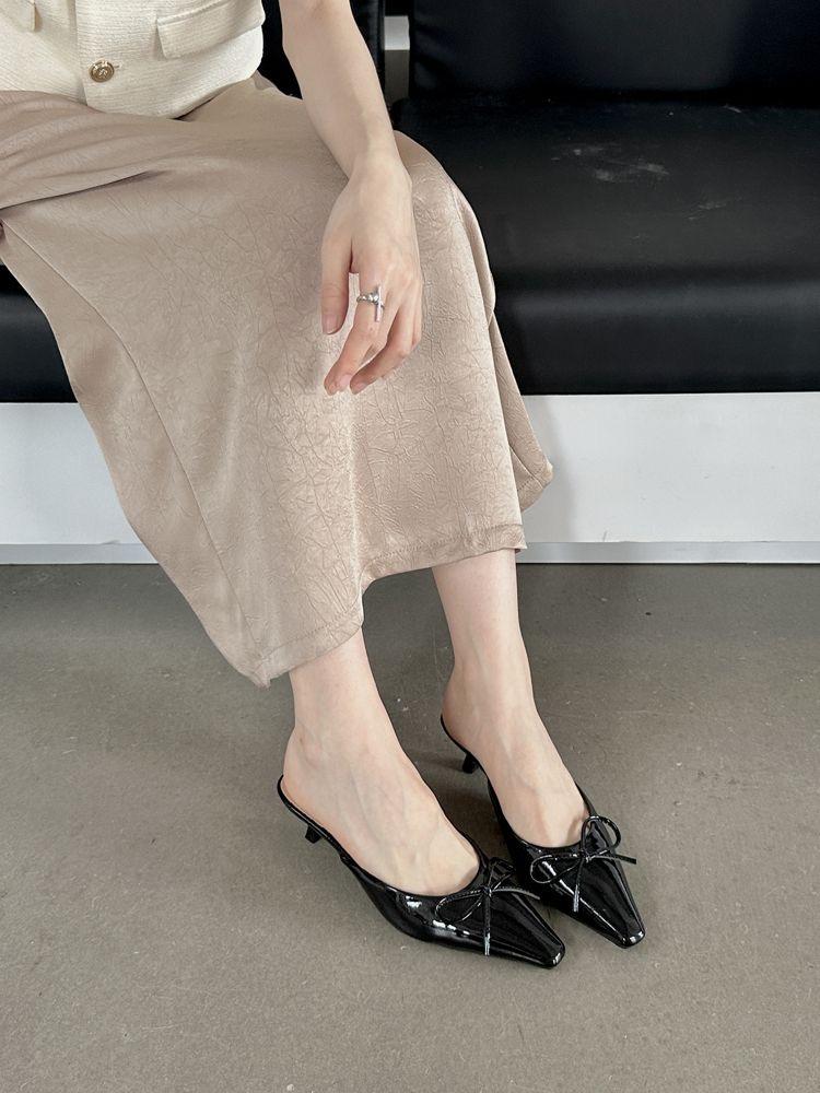 2025 Woman Slippers Fashion Pointed Toe Thin High Heels Shoes Women Street Style Stripper Party Slides Zapatos De Mujer 356