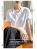 High-Quality Women's V-Neck Short-Sleeve Mercerized Cotton T-Shirt: Non-See-Through, Casual, Sweat-Absorbent, Breathable, Versatile Fit.