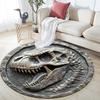 Dinosaur Skull Round Area Rug,Carpet Rug for Living Room Bedroom Sofa Playroom Decor,Non-slip Floor Mat